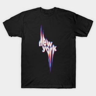 Melting Abstract new York typography T-Shirt